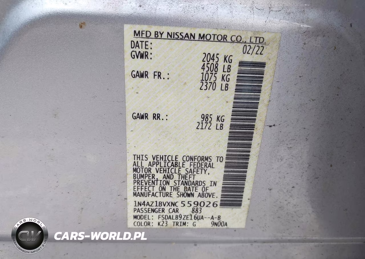 2022 Nissan Leaf S 40 Kwh VIN:1N4AZ1BVXNC559026 - 8