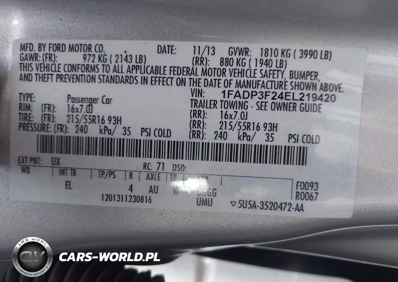 2014 Ford Focus Se VIN:1FADP3F24EL219420 - 9