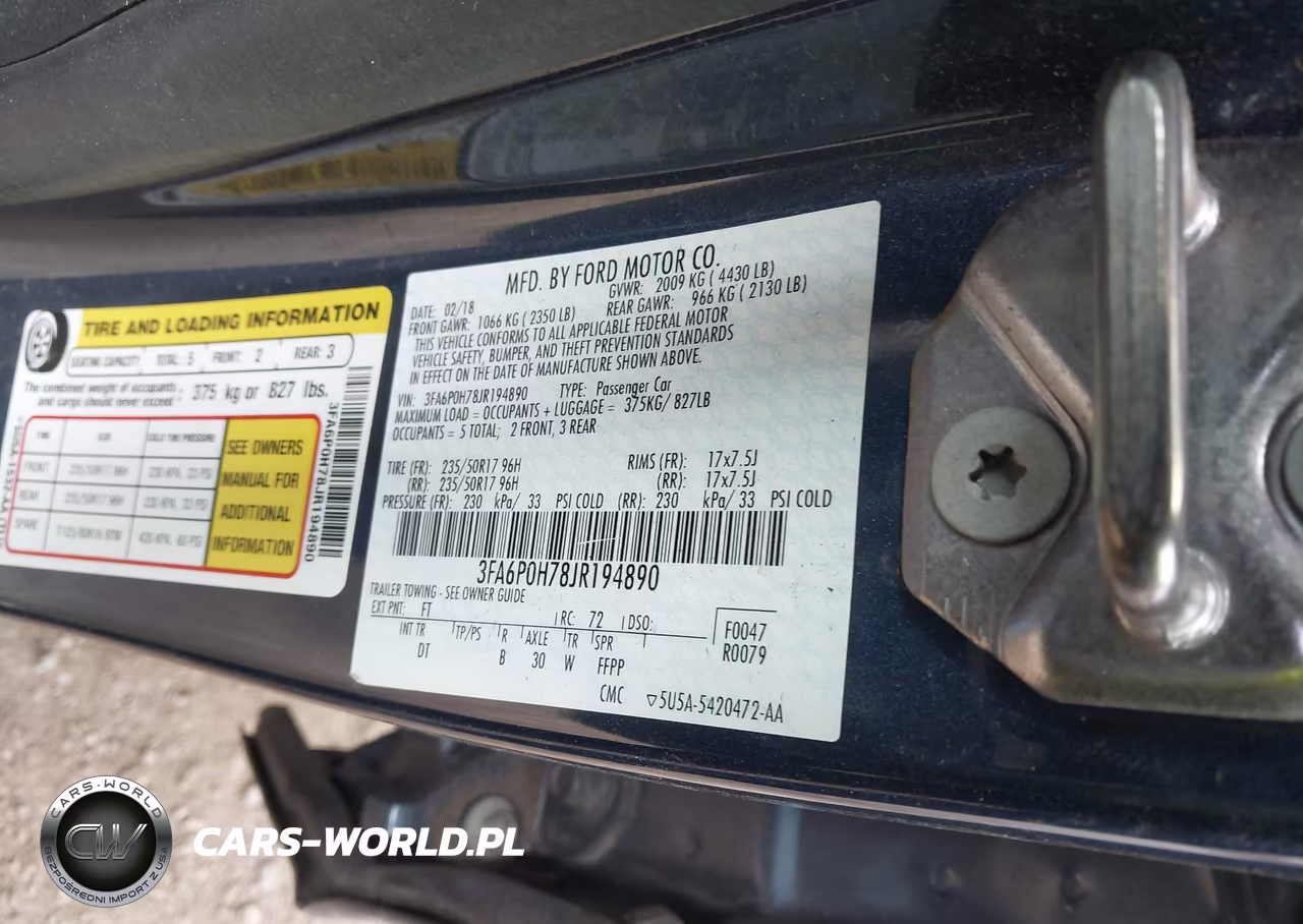 2018 Ford Fusion Se VIN:3FA6P0H78JR194890 - 9