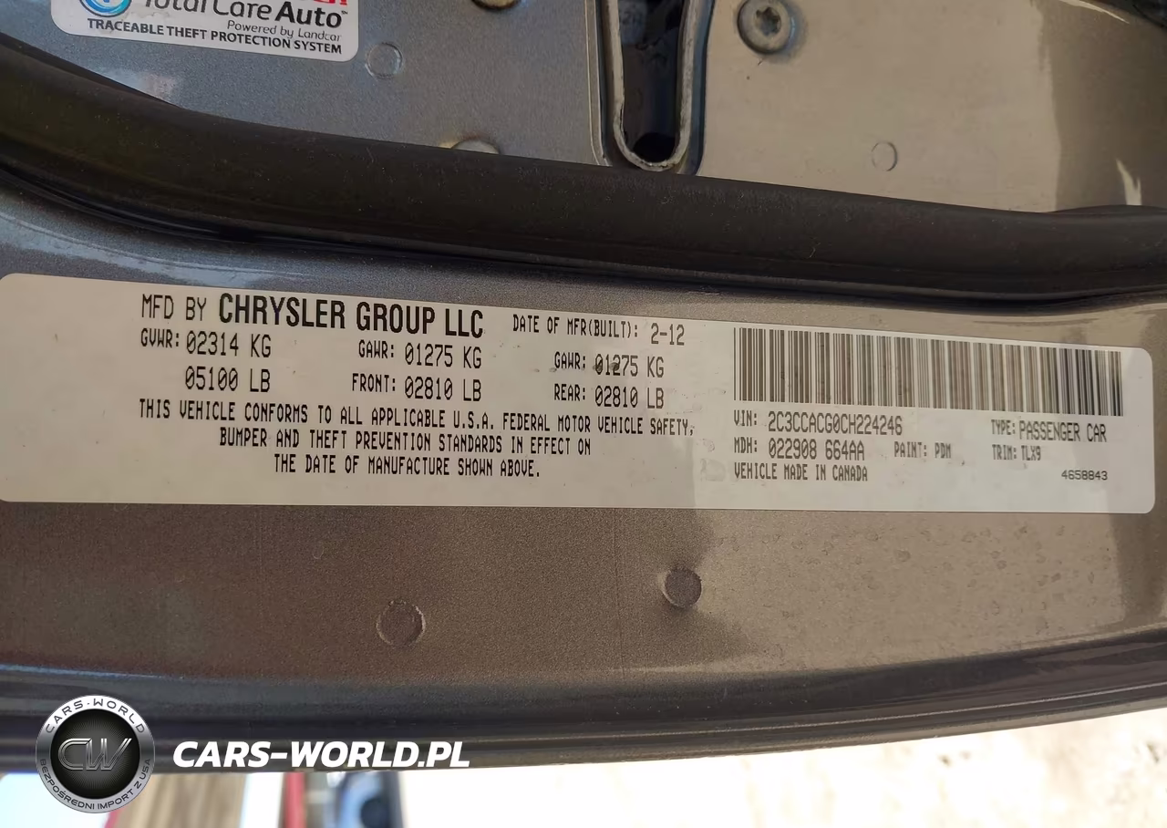 2012 Chrysler 300 Limited VIN:2C3CCACG0CH224246 - 9