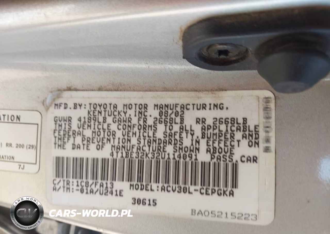 2002 Toyota Camry Xle VIN:4T1BE32K32U114091 - 9
