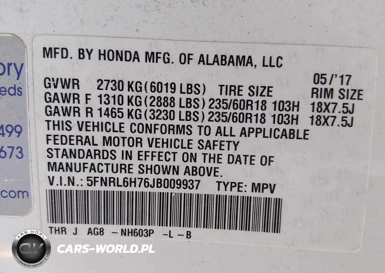 2018 Honda Odyssey Ex-L VIN:5FNRL6H76JB009937 - 9