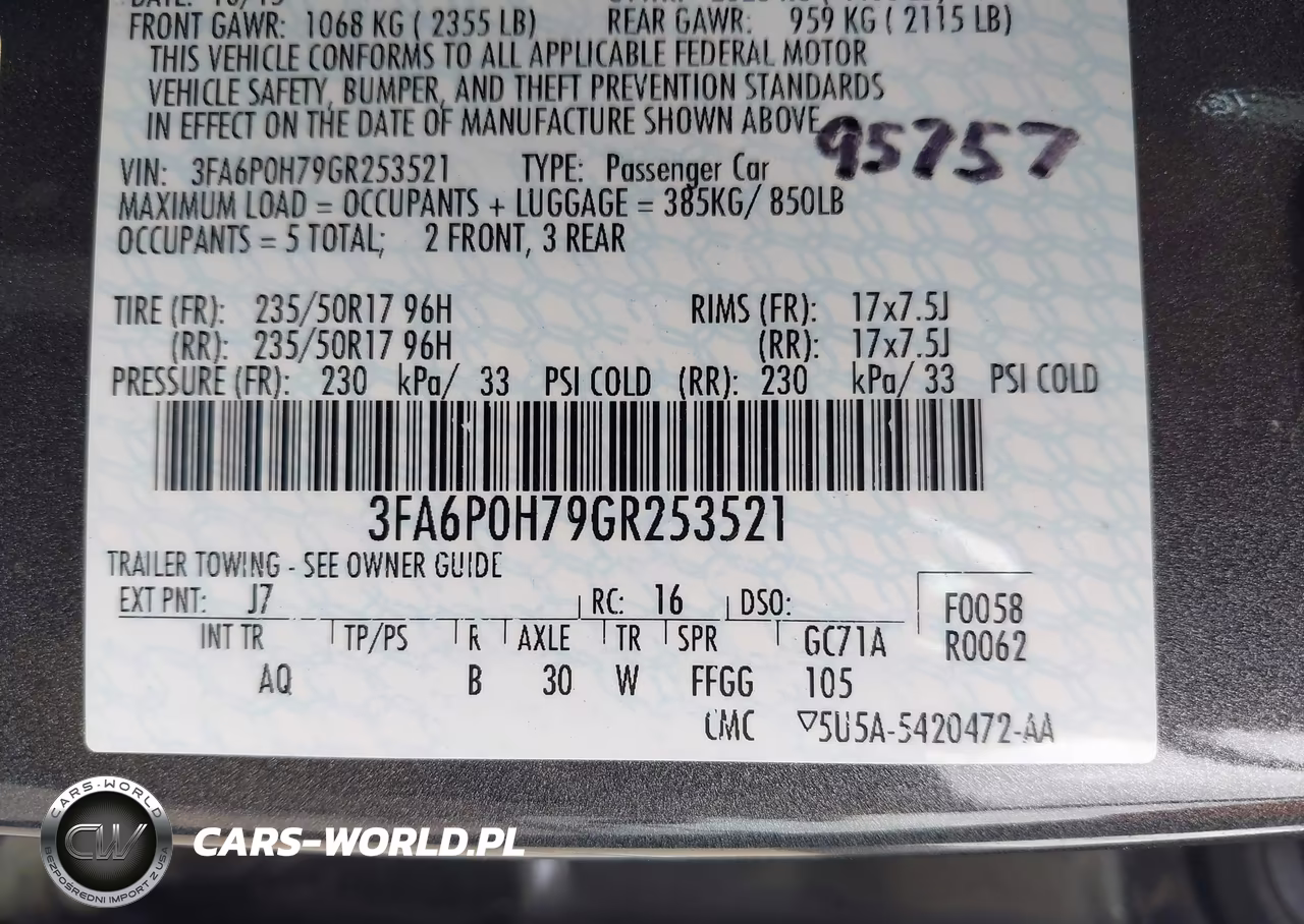 2016 Ford Fusion Se VIN:3FA6P0H79GR253521 - 9