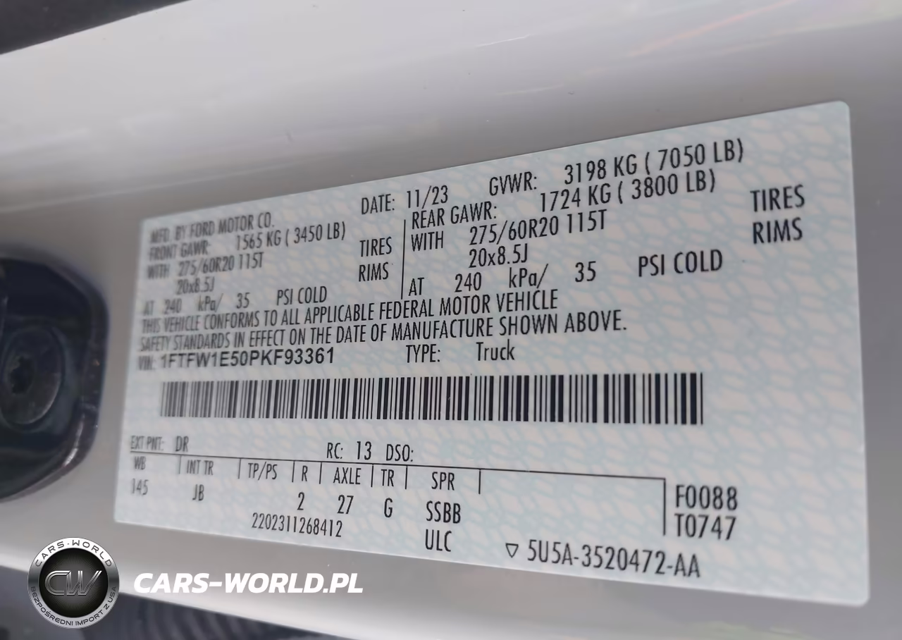 2023 Ford F-150 Xl VIN:1FTFW1E50PKF93361 - 9