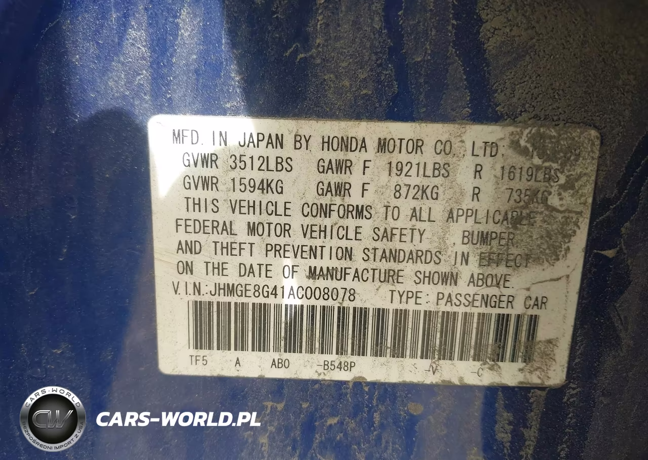 2010 Honda Fit Sport VIN:JHMGE8G41AC008078 - 9