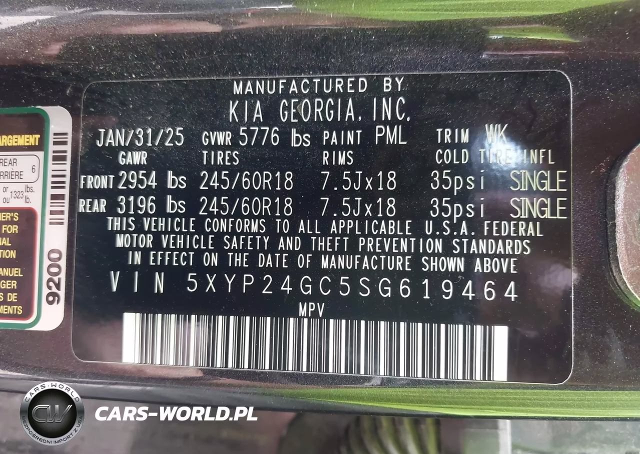 2025 Kia Telluride Lx VIN:5XYP24GC5SG619464 - 9
