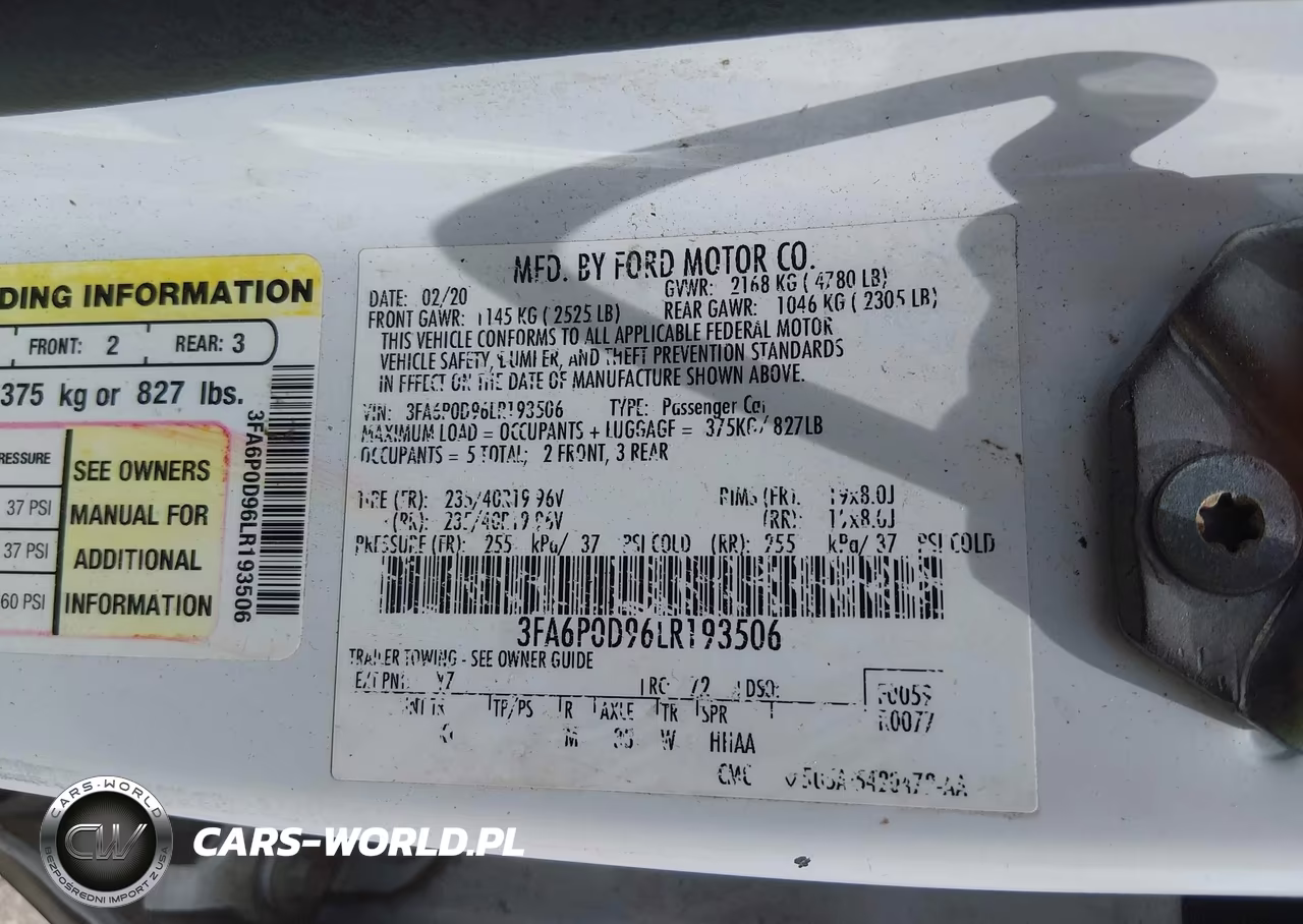 2020 Ford Fusion Titanium VIN:3FA6P0D96LR193506 - 9