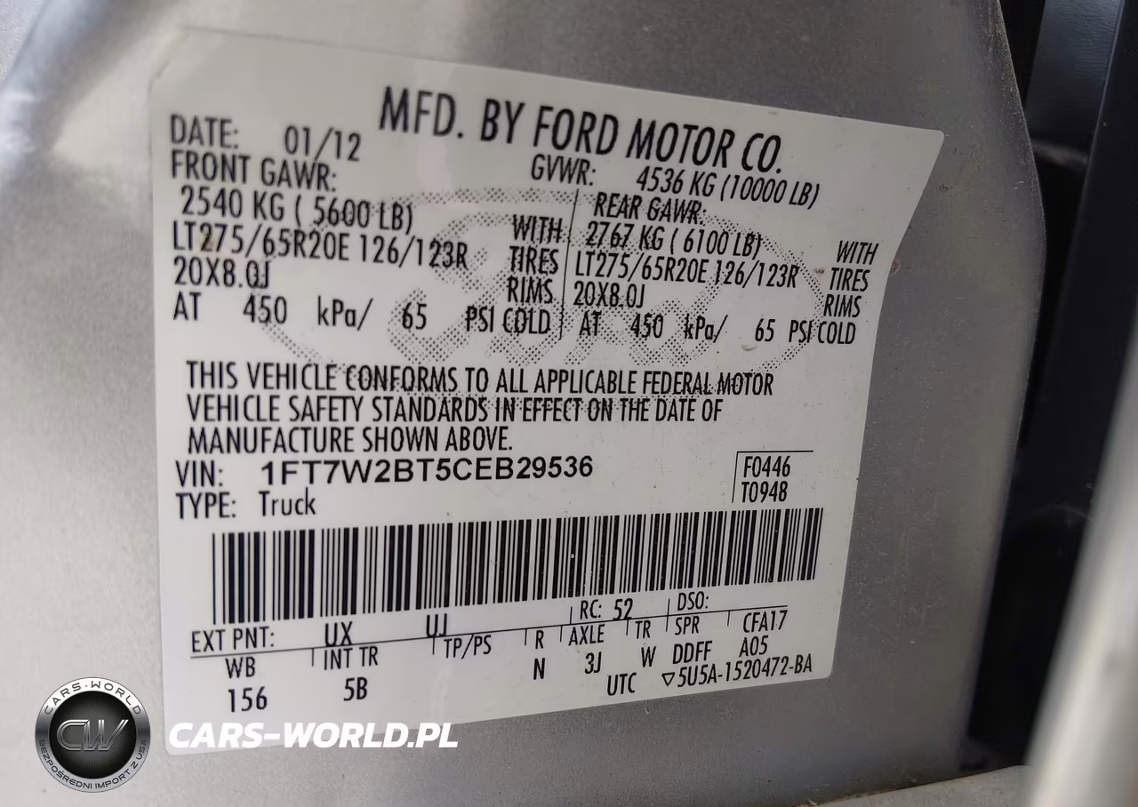 2012 Ford F-250 Lariat VIN:1FT7W2BT5CEB29536 - 9