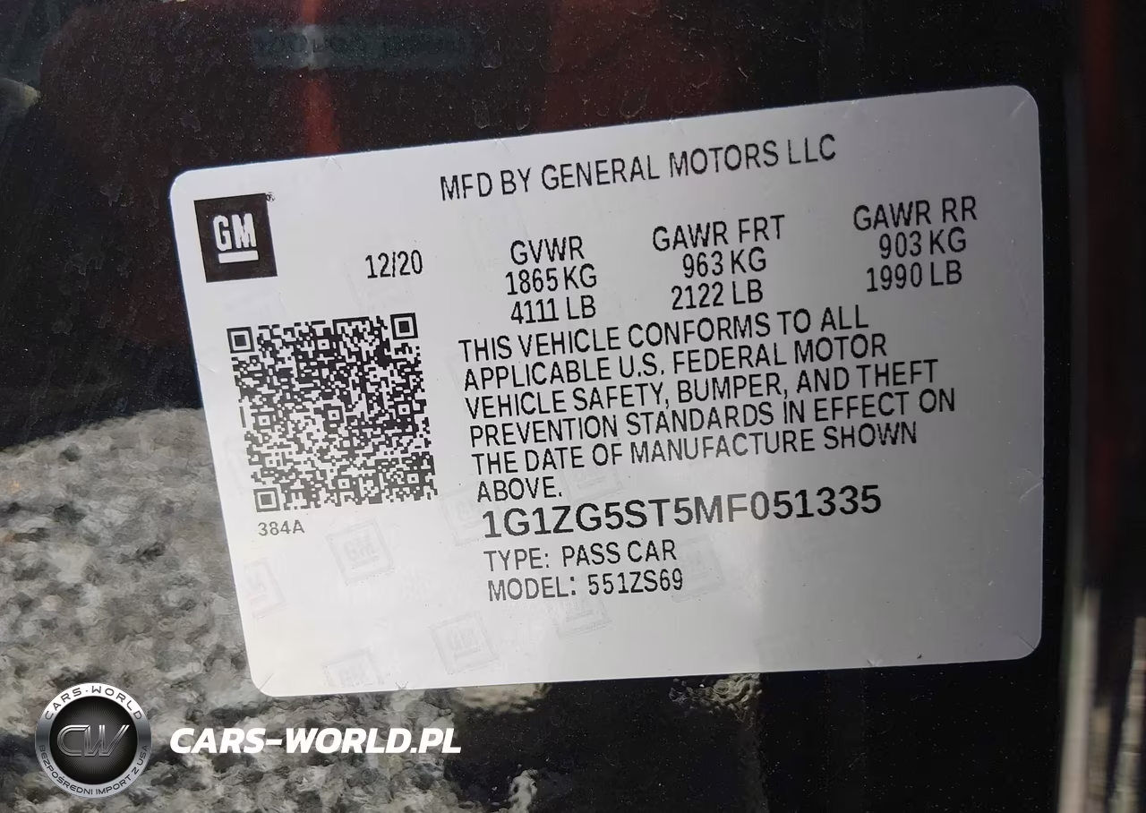 2021 Chevrolet Malibu Fwd Rs VIN:1G1ZG5ST5MF051335 - 9