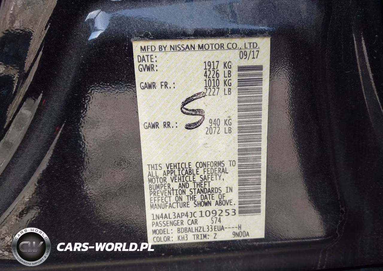 2018 Nissan Altima 2.5 Sr VIN:1N4AL3AP4JC109253 - 9