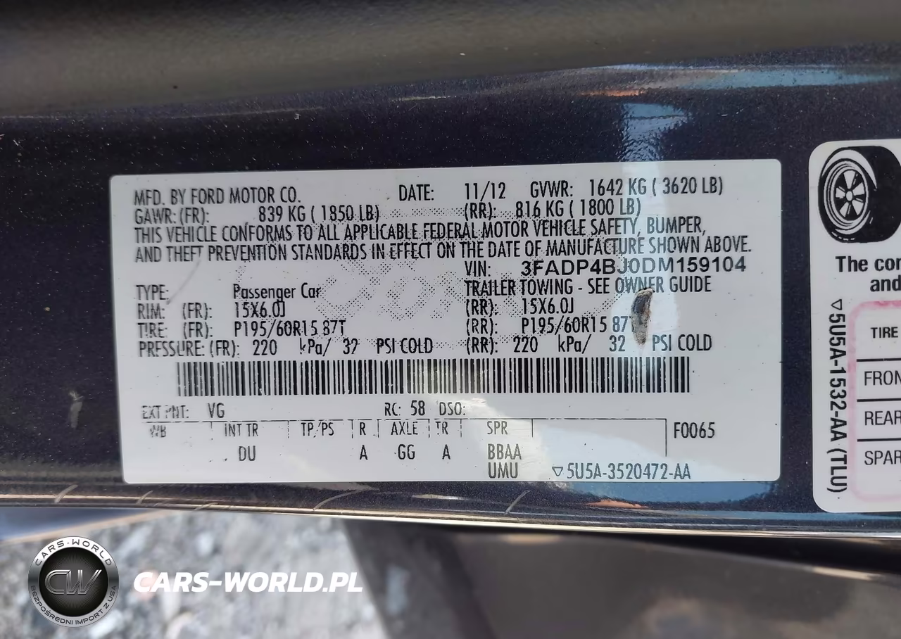 2013 Ford Fiesta Se VIN:3FADP4BJ0DM159104 - 9
