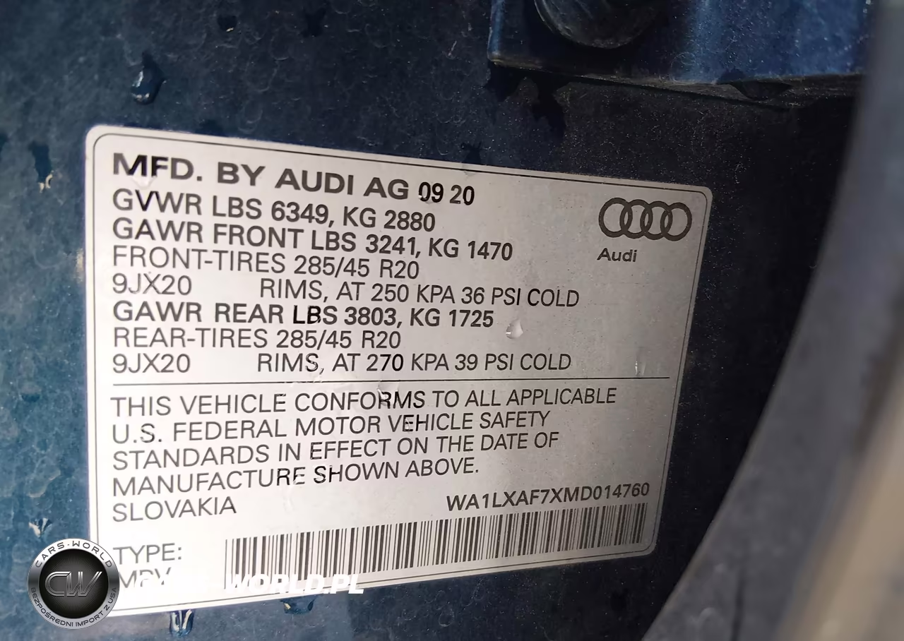 2021 Audi Q7 Premium Plus 55 Tfsi Quattro Tiptronic VIN:WA1LXAF7XMD014760 - 9