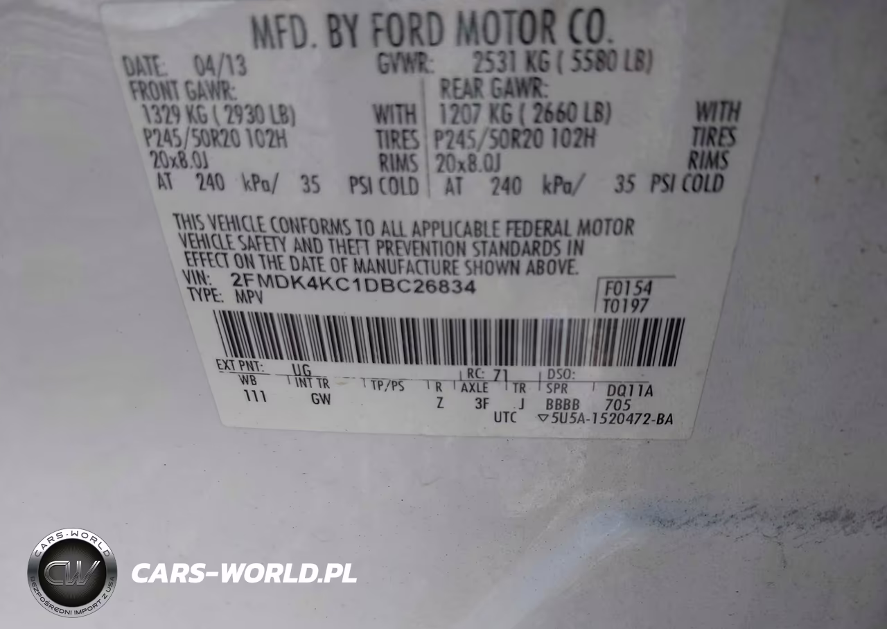 2013 Ford Edge Limited VIN:2FMDK4KC1DBC26834 - 9