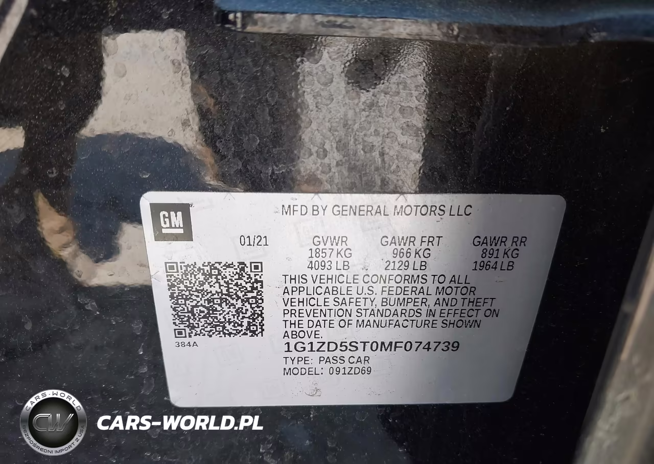 2021 Chevrolet Malibu Fwd Lt VIN:1G1ZD5ST0MF074739 - 9