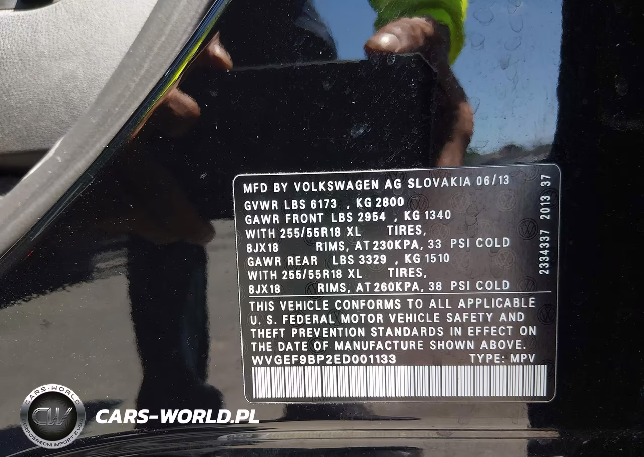 2014 Volkswagen Touareg 3.6L Sport VIN:WVGEF9BP2ED001133 - 9