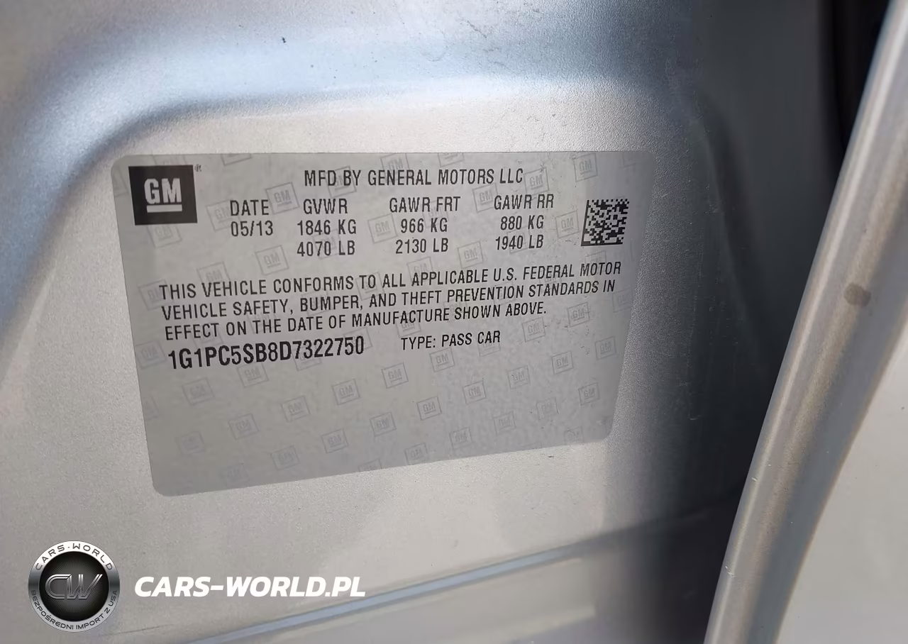 2013 Chevrolet Cruze 1Lt Auto VIN:1G1PC5SB8D7322750 - 9