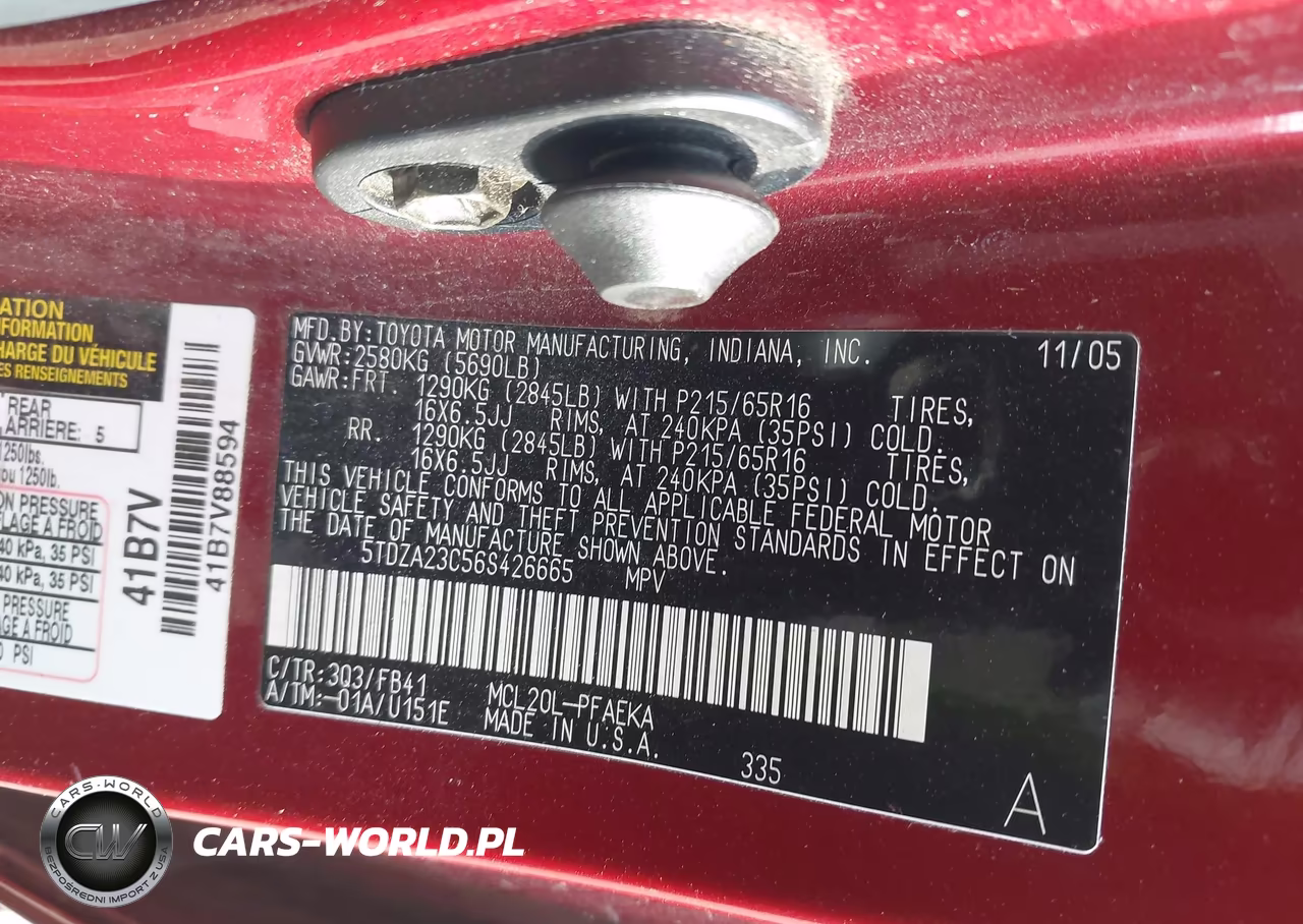 2006 Toyota Sienna Ce VIN:5TDZA23C56S426665 - 9