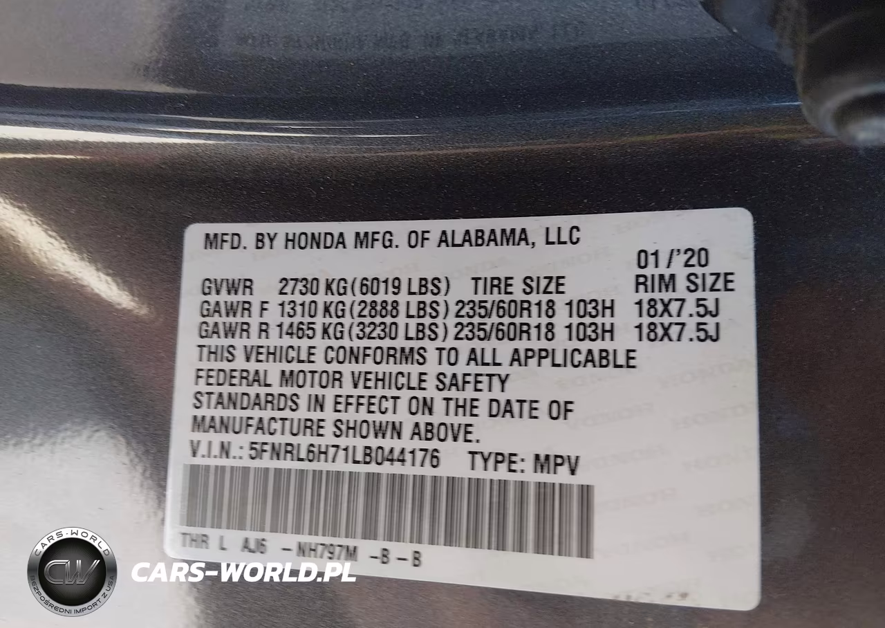 2020 Honda Odyssey Ex-L-Ex-L W-Navi Res VIN:5FNRL6H71LB044176 - 9
