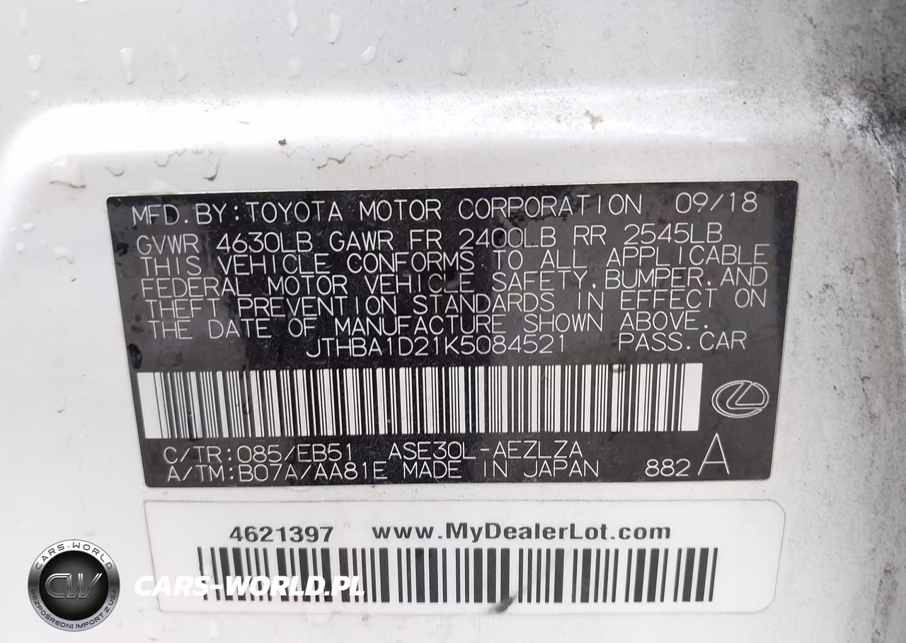 2019 Lexus Is 300 VIN:JTHBA1D21K5084521 - 9