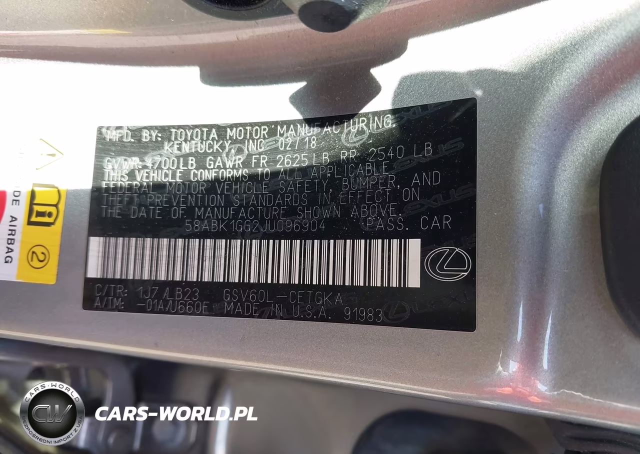 2018 Lexus Es 350 VIN:58ABK1GG2JU096904 - 9