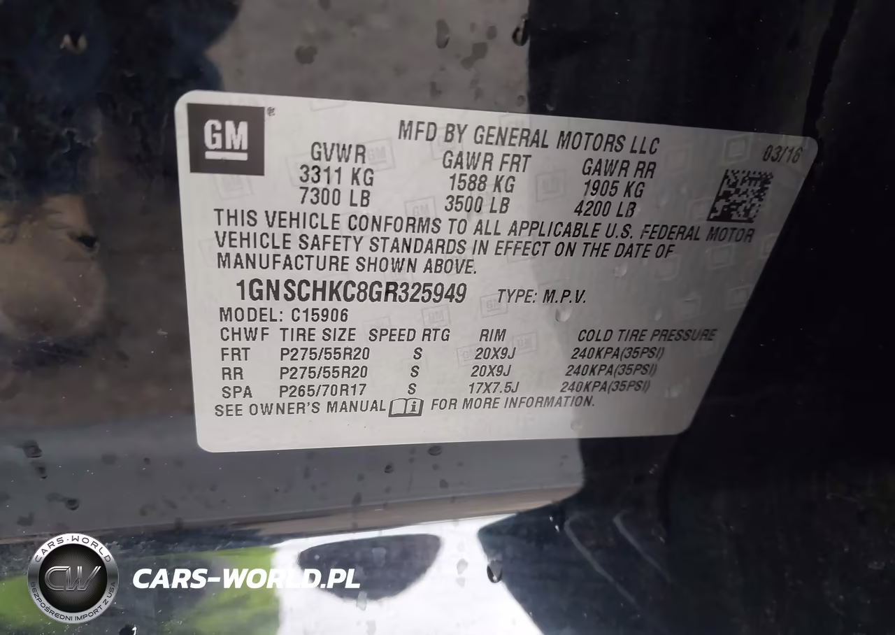 2016 Chevrolet Suburban Lt VIN:1GNSCHKC8GR325949 - 9