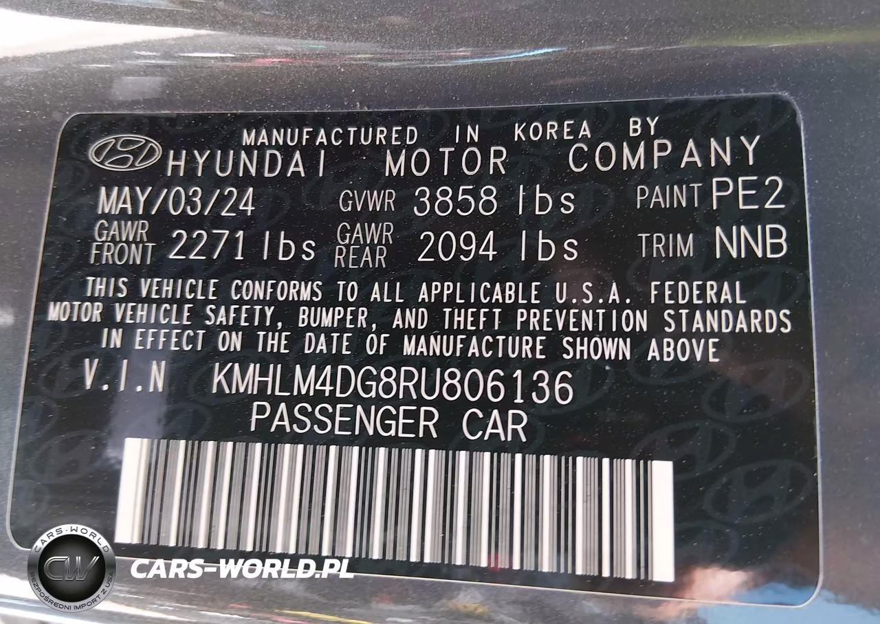 2024 Hyundai Elantra Sel VIN:KMHLM4DG8RU806136 - 9