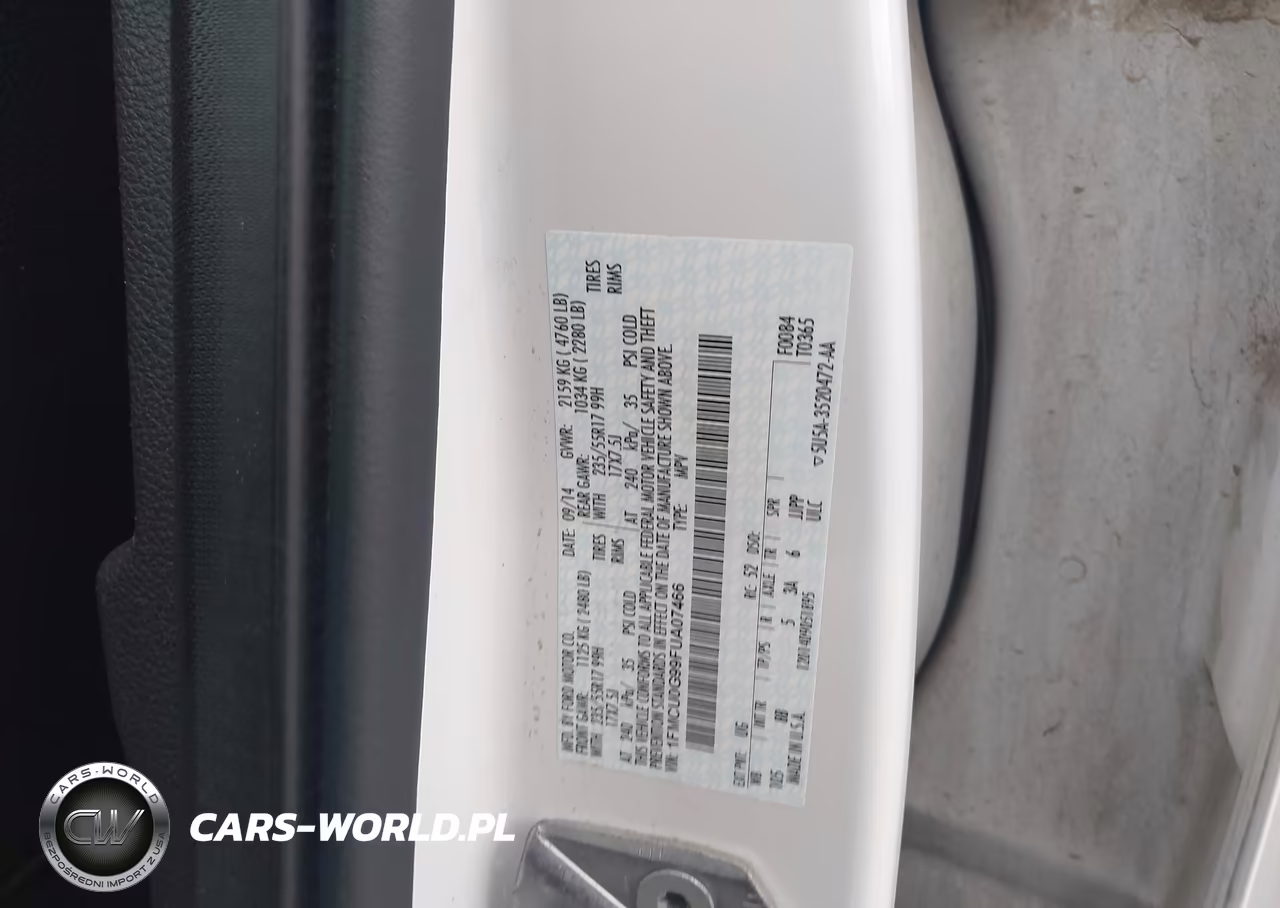 2015 Ford Escape Se VIN:1FMCU0G99FUA07466 - 9