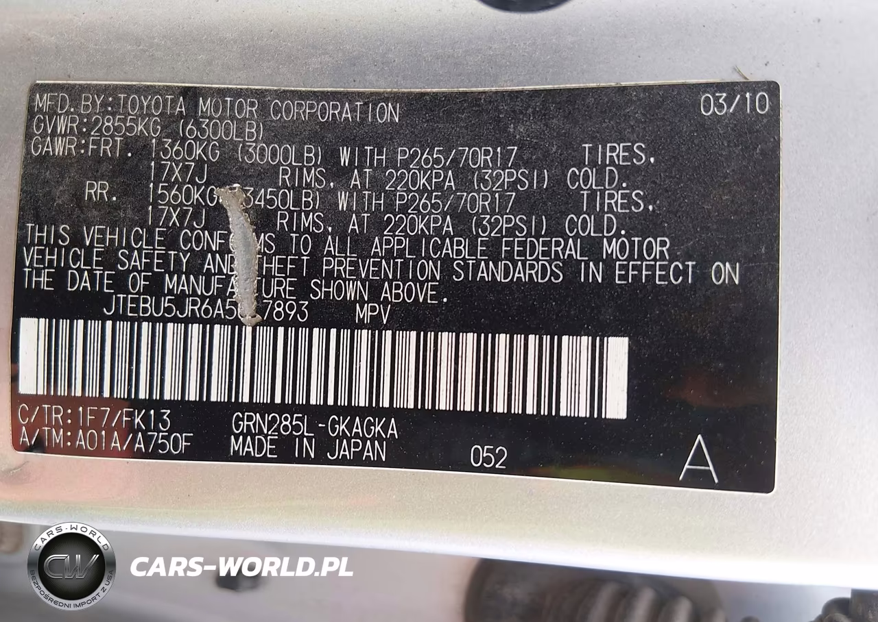 2010 Toyota 4Runner Sr5 V6 VIN:JTEBU5JR6A5017893 - 9