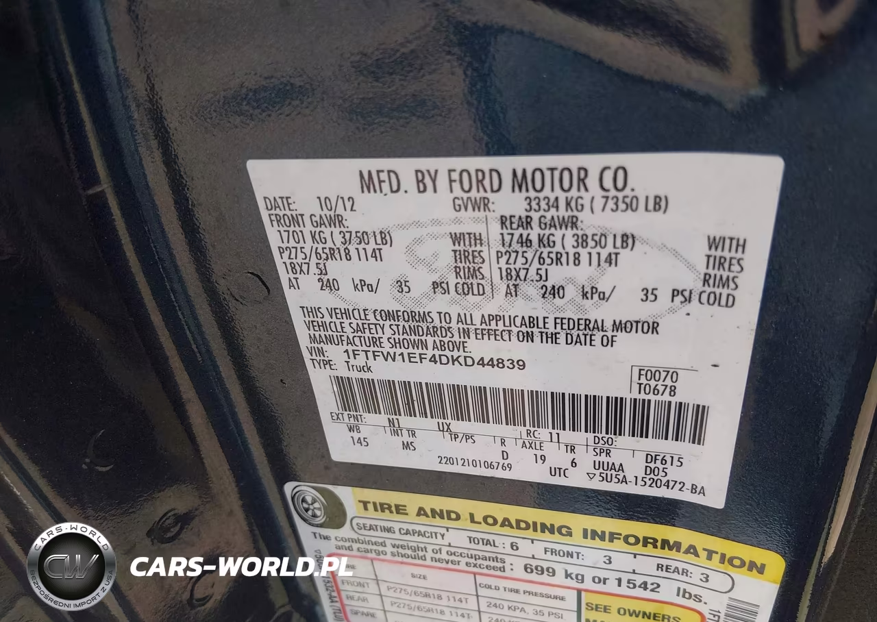 2013 Ford F-150 Xlt VIN:1FTFW1EF4DKD44839 - 9