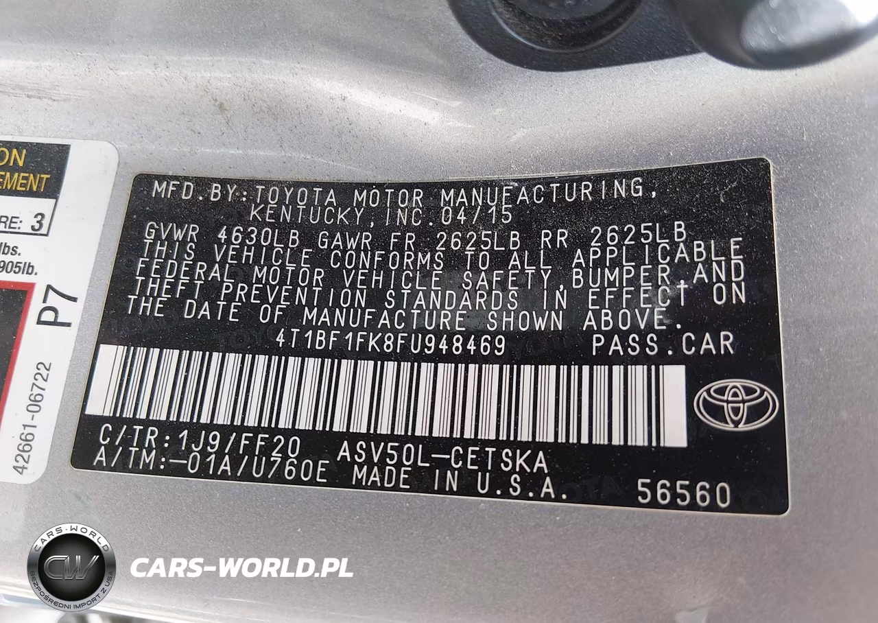 2015 Toyota Camry Se VIN:4T1BF1FK8FU948469 - 9