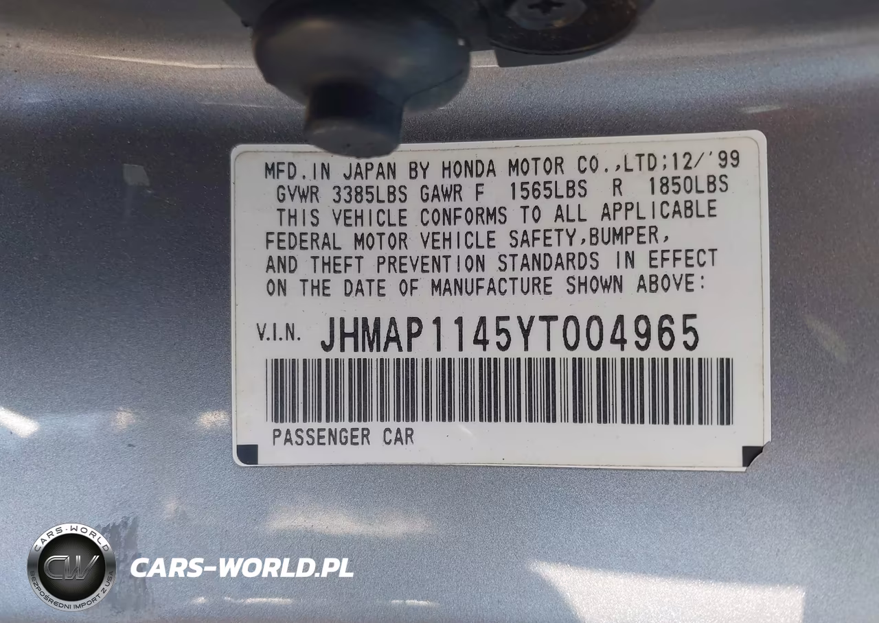 2000 Honda S2000 VIN:JHMAP1145YT004965 - 9