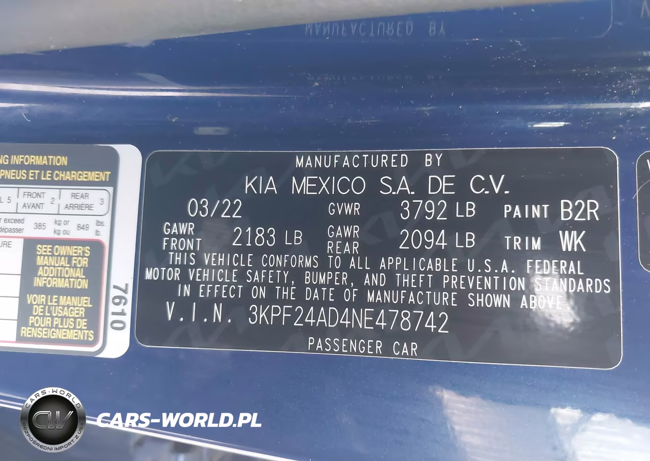 2022 Kia Forte Lxs VIN:3KPF24AD4NE478742 - 9