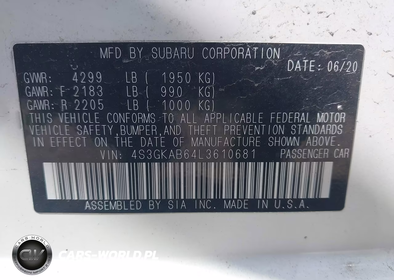 2020 Subaru Impreza Sedan VIN:4S3GKAB64L3610681 - 9