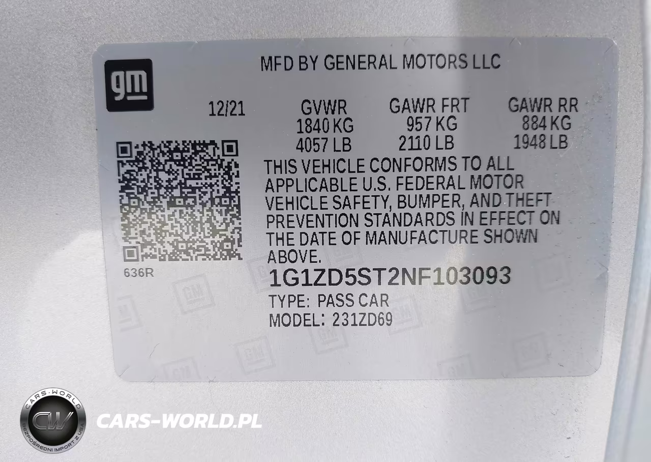 2022 Chevrolet Malibu Fwd Lt VIN:1G1ZD5ST2NF103093 - 9