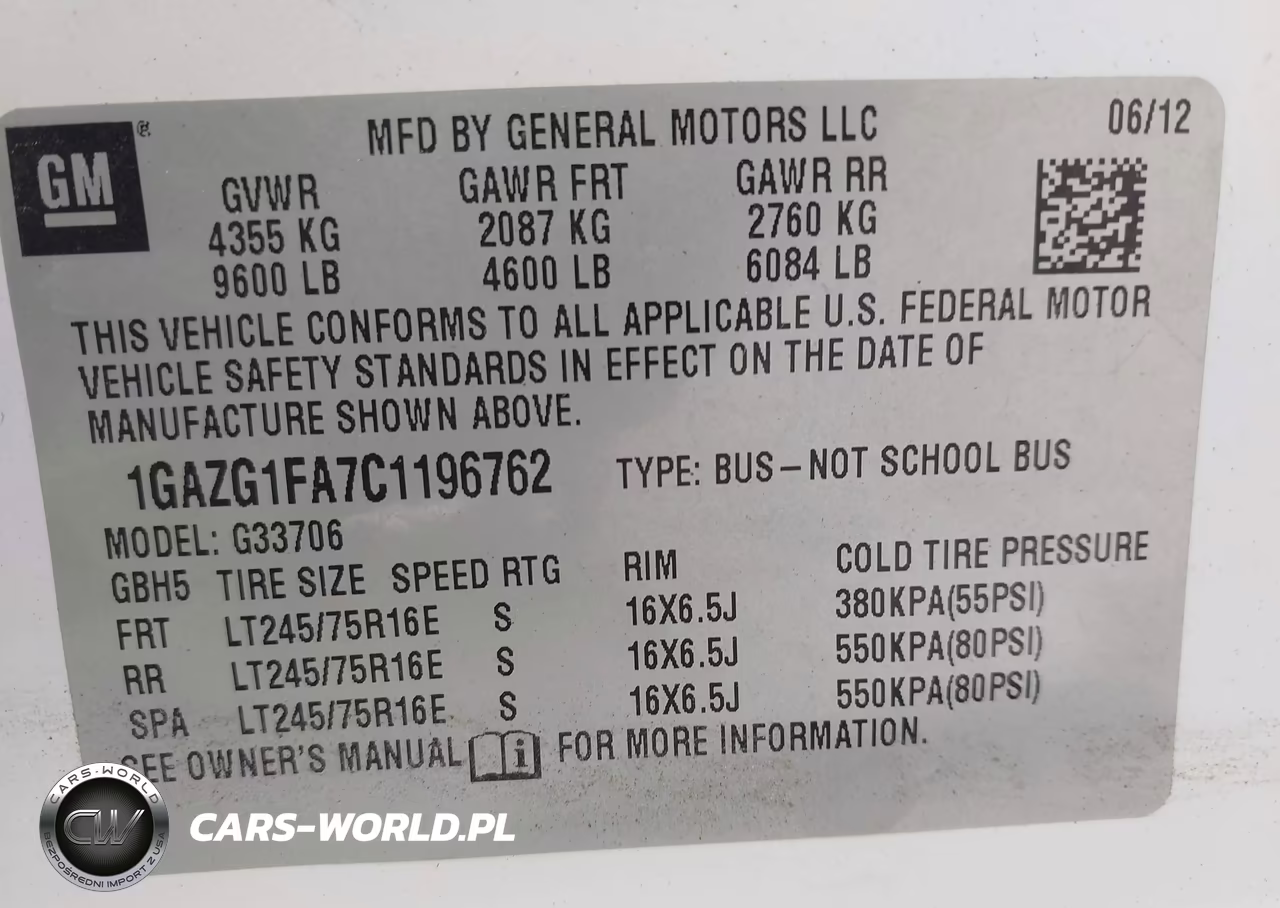 2012 Chevrolet Express 3500 Lt VIN:1GAZG1FA7C1196762 - 9