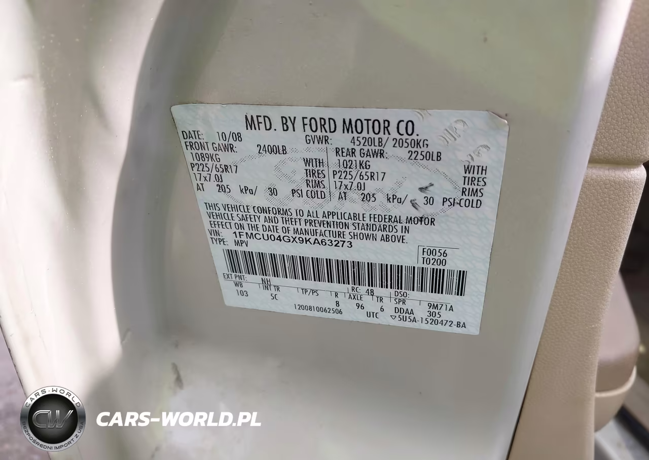 2009 Ford Escape Limited VIN:1FMCU04GX9KA63273 - 9