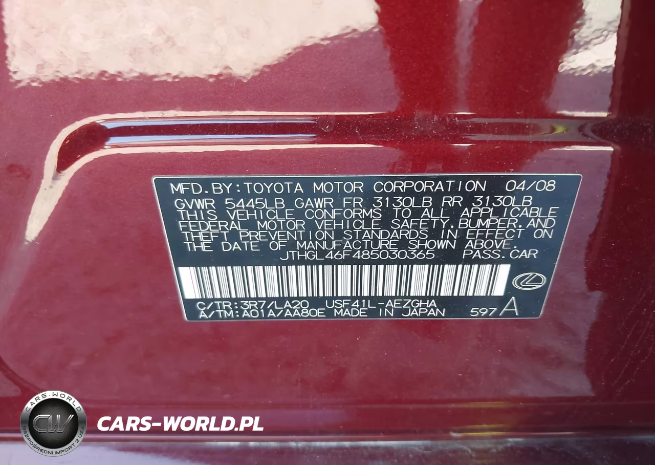 2008 Lexus Ls 460 L VIN:JTHGL46F485030365 - 9