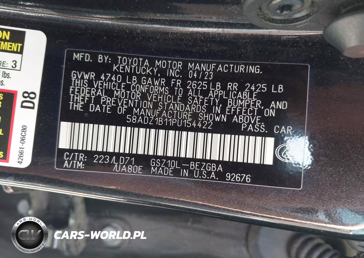 2023 Lexus Es 350 VIN:58ADZ1B11PU154422 - 9