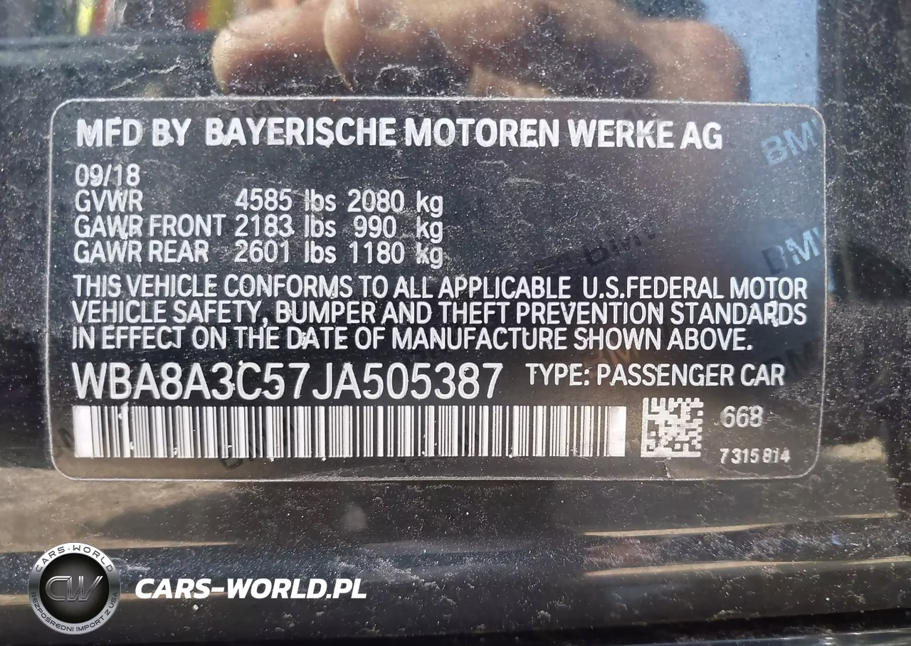 2018 BMW 320I xDrive VIN:WBA8A3C57JA505387 - 9