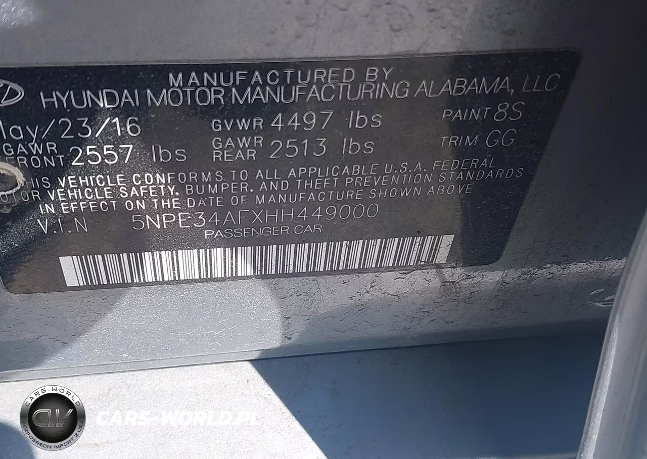 2017 Hyundai Sonata Sport VIN:5NPE34AFXHH449000 - 9