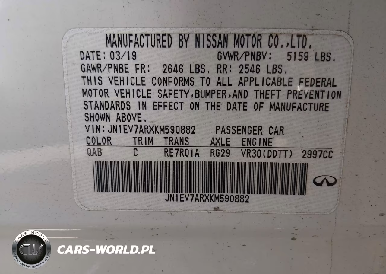 2019 Infiniti Q50 3.0T Luxe VIN:JN1EV7ARXKM590882 - 9