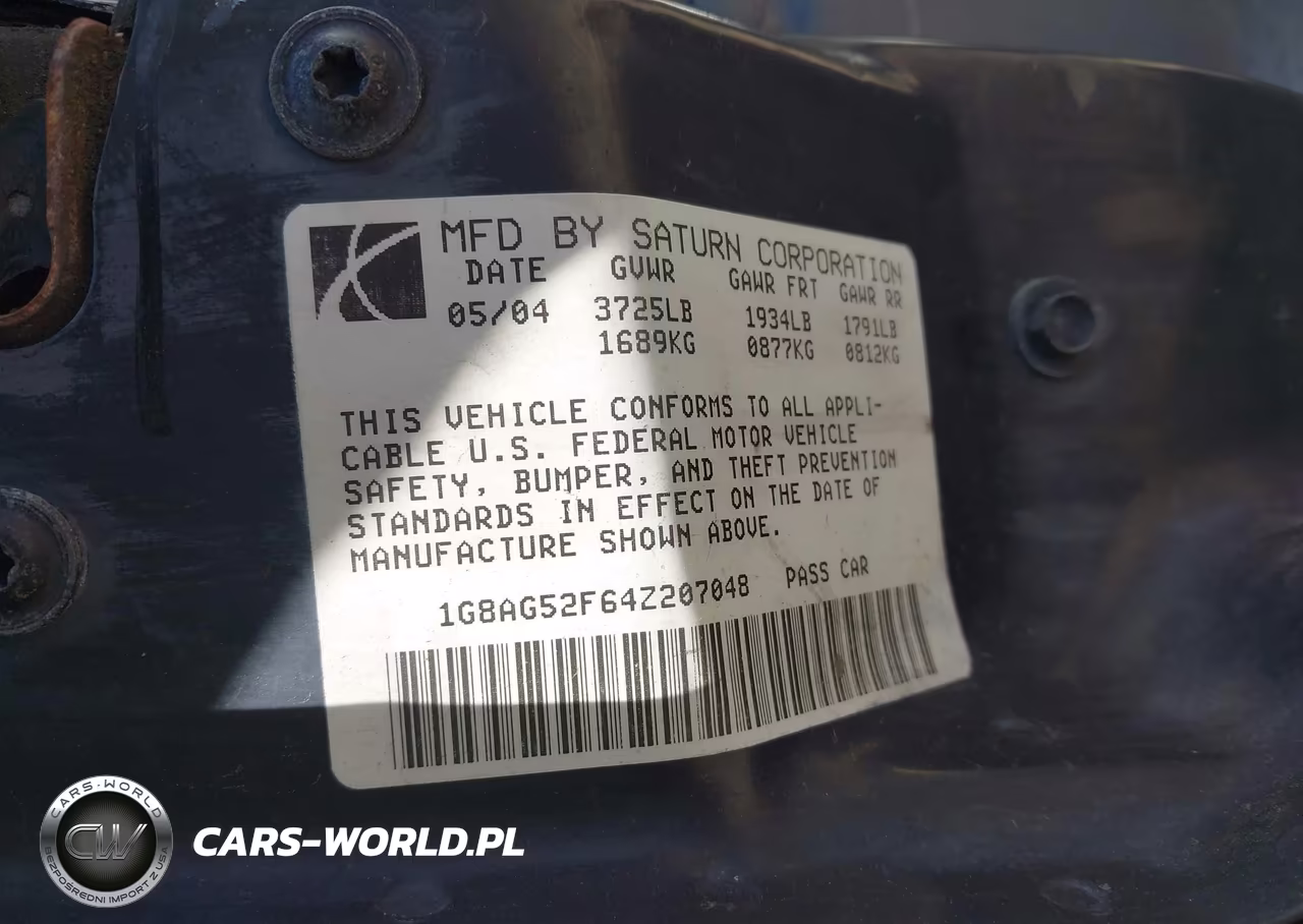 2004 Saturn Ion 1 VIN:1G8AG52F64Z207048 - 9