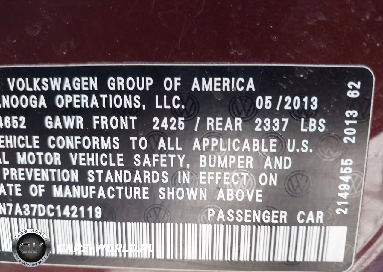 2013 Volkswagen Passat 2.0L Tdi Sel Premium VIN:1VWCN7A37DC142119 - 9
