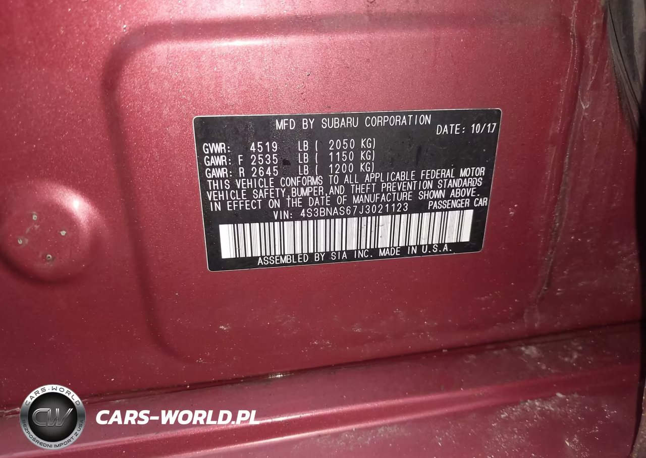 2018 Subaru Legacy 2.5I Sport VIN:4S3BNAS67J3021123 - 9