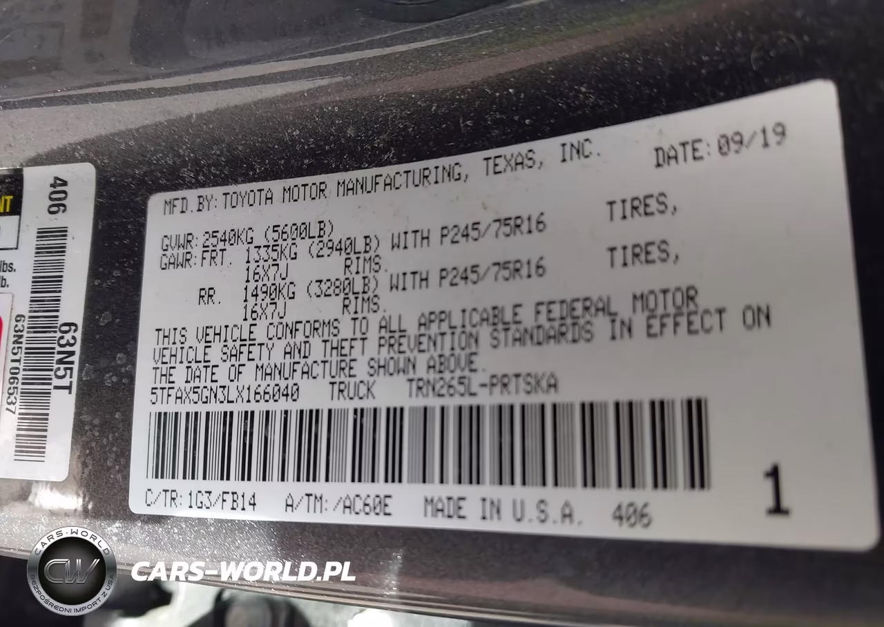 2020 Toyota Tacoma Sr VIN:5TFAX5GN3LX166040 - 9