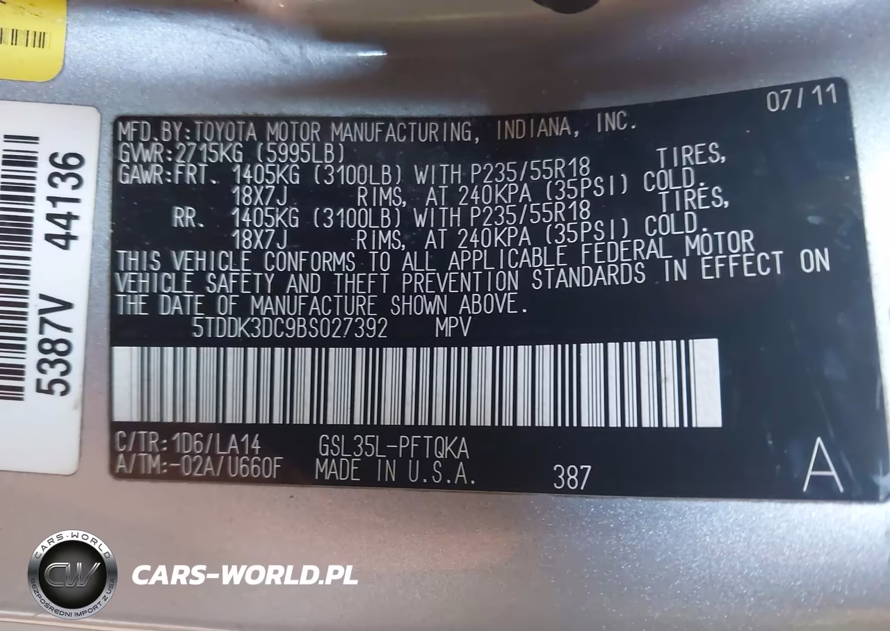 2011 Toyota Sienna Limited VIN:5TDDK3DC9BS027392 - 9