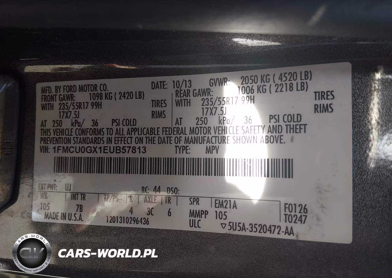 2014 Ford Escape Se VIN:1FMCU0GX1EUB57813 - 9