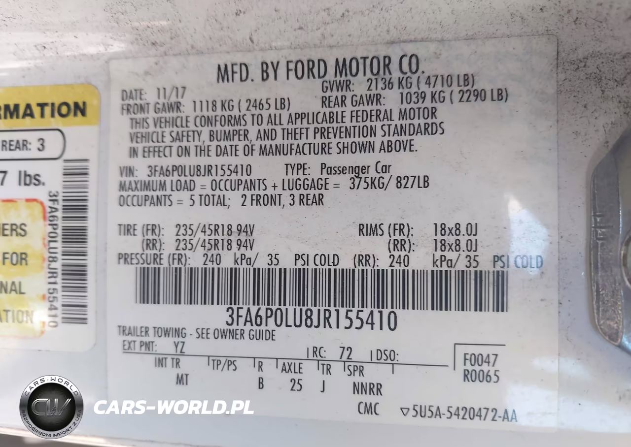 2018 Ford Fusion Hybrid Se VIN:3FA6P0LU8JR155410 - 9