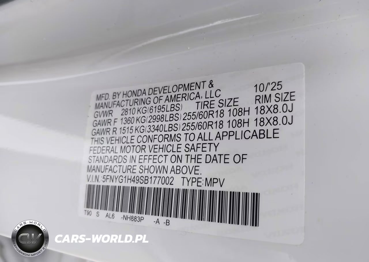 2025 Honda Pilot Ex-L VIN:5FNYG1H49SB177002 - 9
