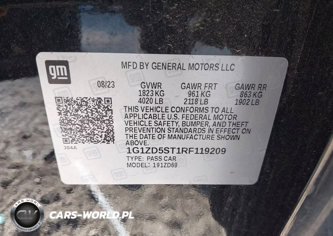 2024 Chevrolet Malibu Fwd 1Lt VIN:1G1ZD5ST1RF119209 - 9